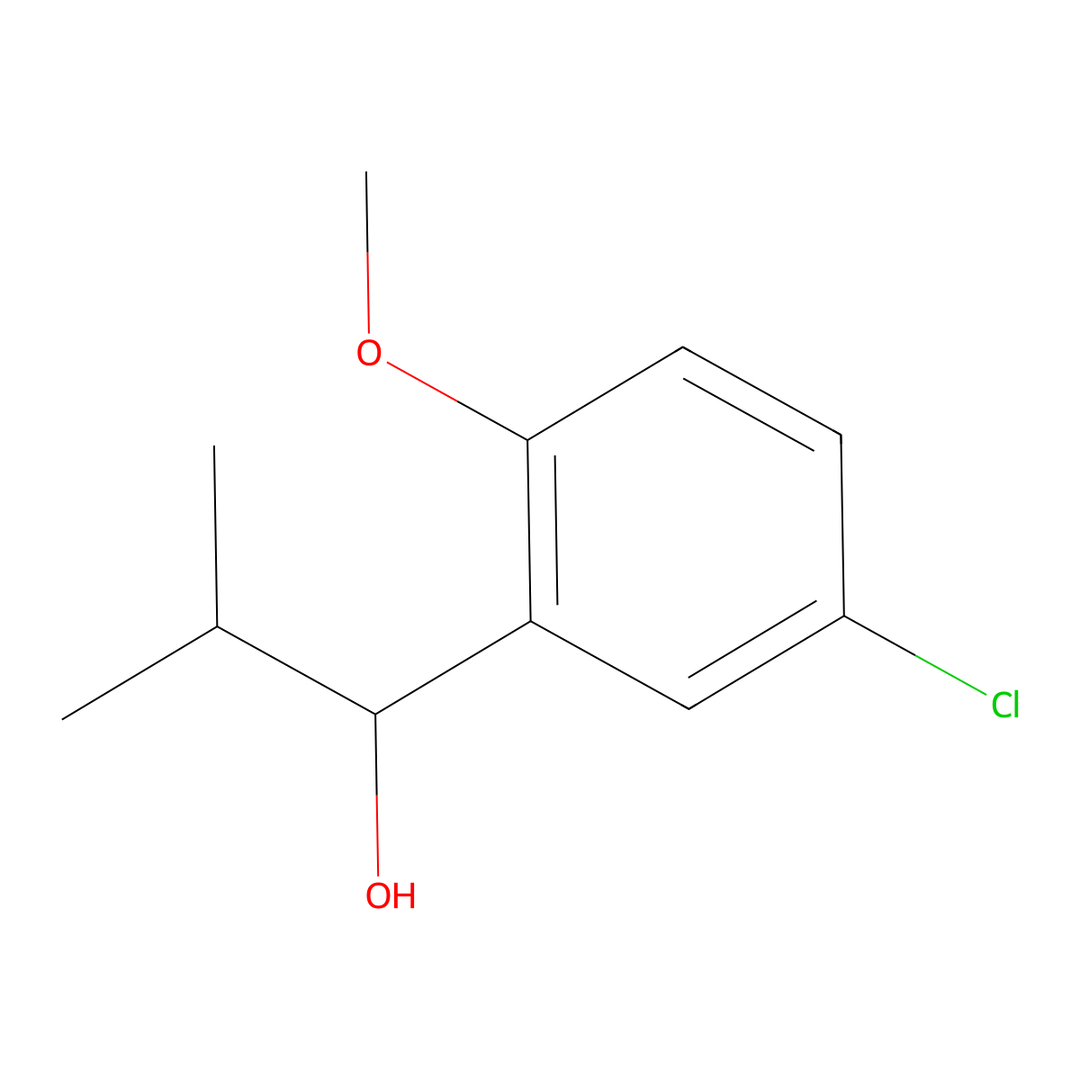 1-(5-Chloro-2-methoxyphenyl)-2-methylpropan-1-ol molecular structure, CAS 1216041-48-3