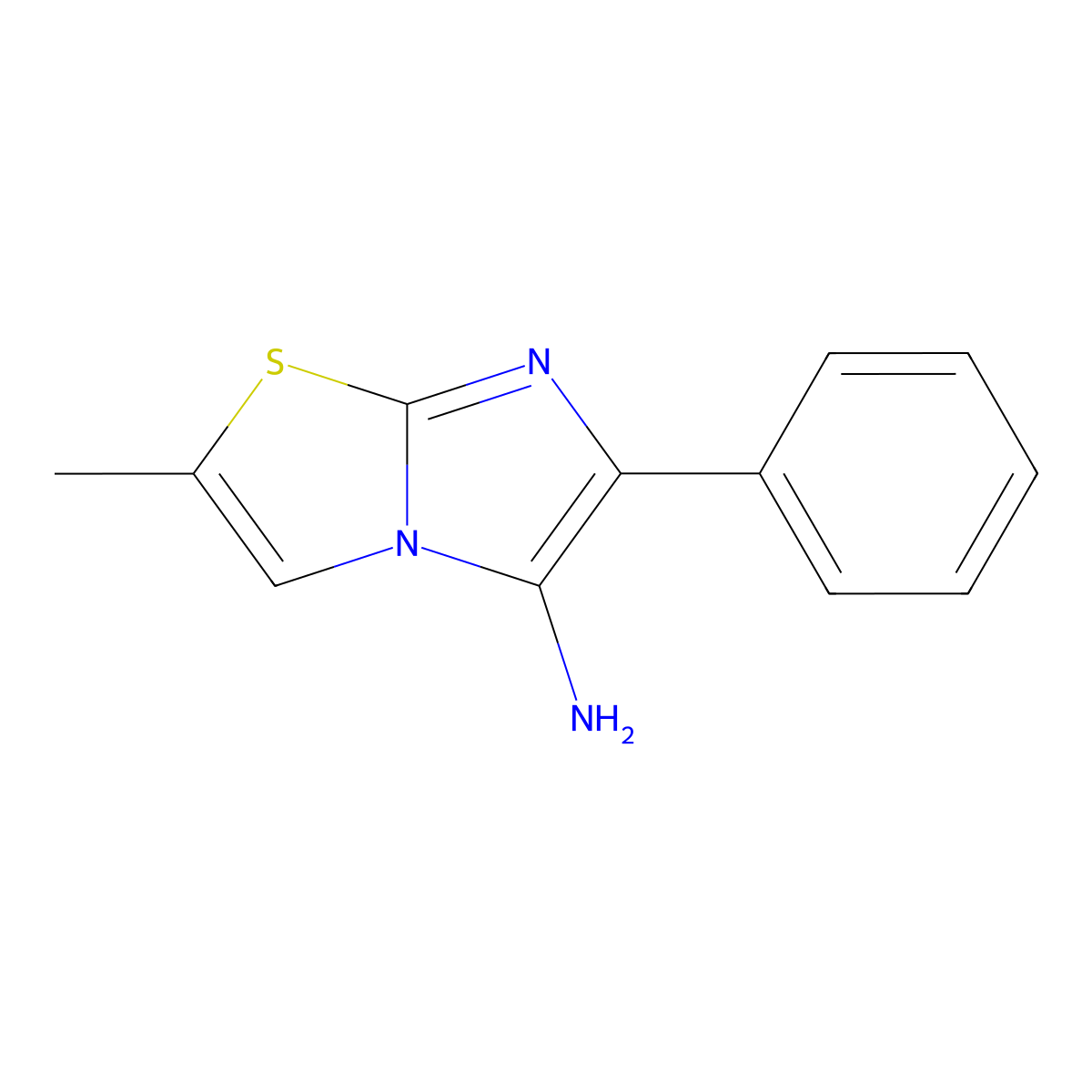 2-Methyl-6-phenylimidazo[2,1-b][1,3]thiazol-5-amine molecular structure, CAS 1216045-58-7