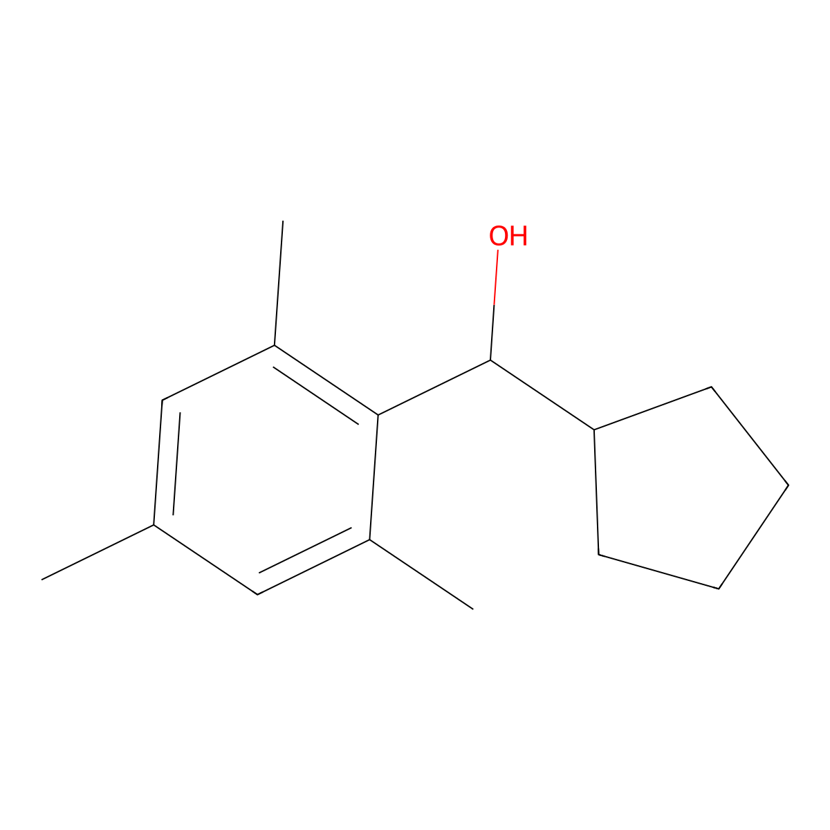 alpha-Cyclopentyl-2,4,6-trimethylbenzenemethanol molecular structure, CAS 1216047-58-3