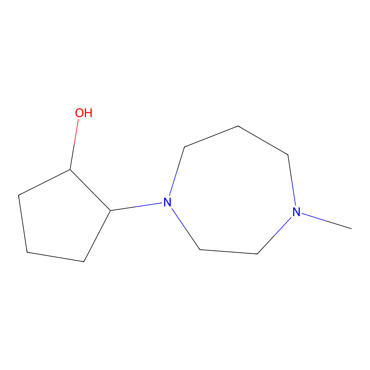 2-(4-Methyl-1,4-diazepan-1-yl)cyclopentan-1-ol molecular structure, CAS 1216048-18-8
