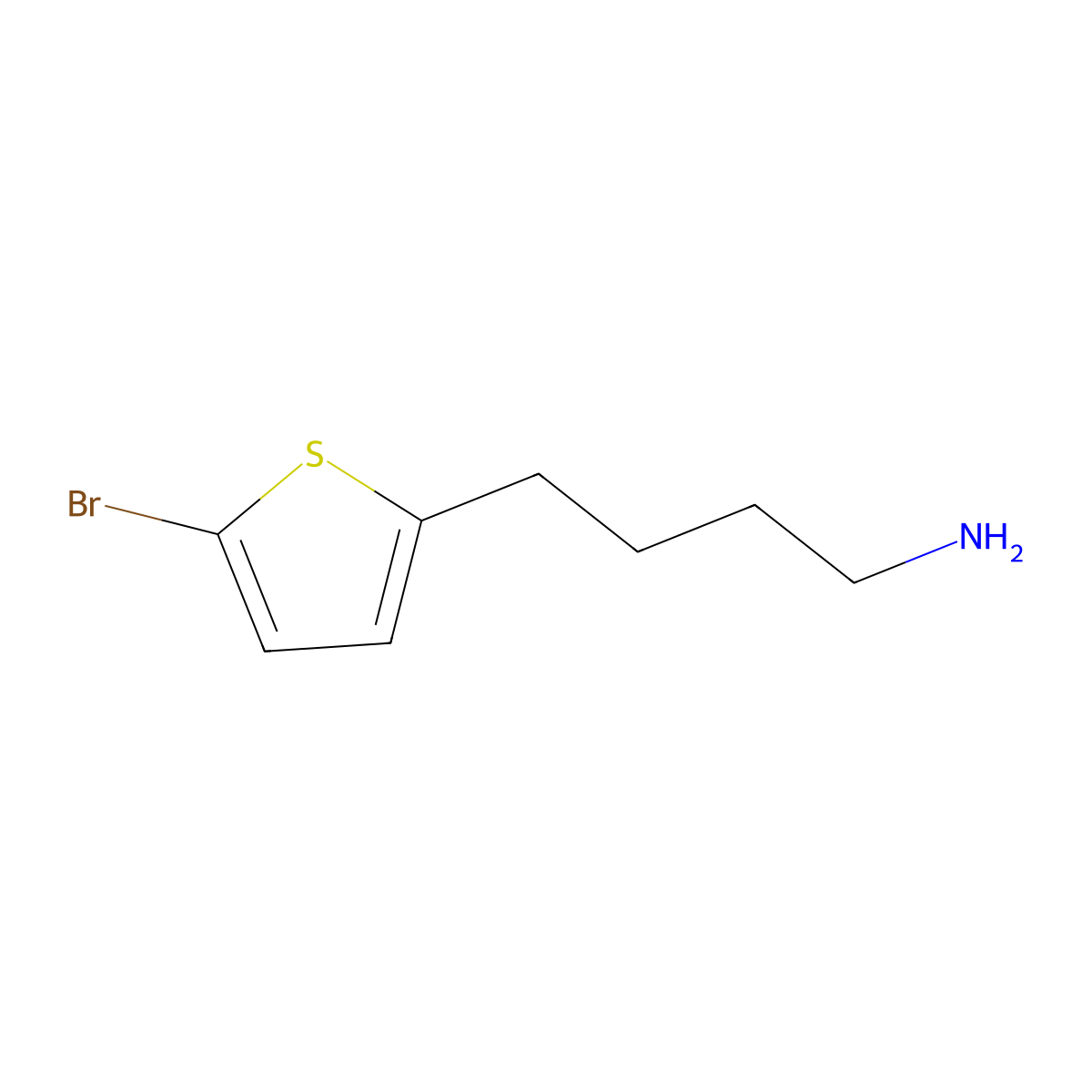 4-(5-Bromothiophen-2-yl)butan-1-amine molecular structure, CAS 1216048-34-8
