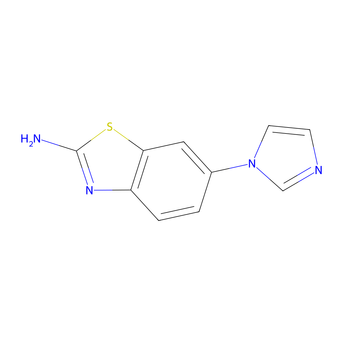 6-(1H-imidazol-1-yl)-1,3-benzothiazol-2-amine molecular structure, CAS 1216055-53-6