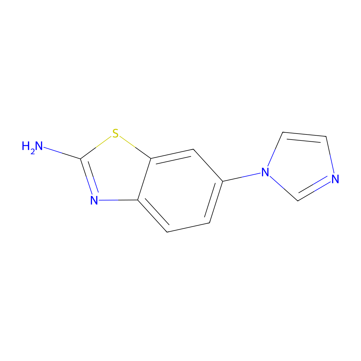6-(1H-imidazol-1-yl)-1,3-benzothiazol-2-amine molecular structure, CAS 1216055-53-6