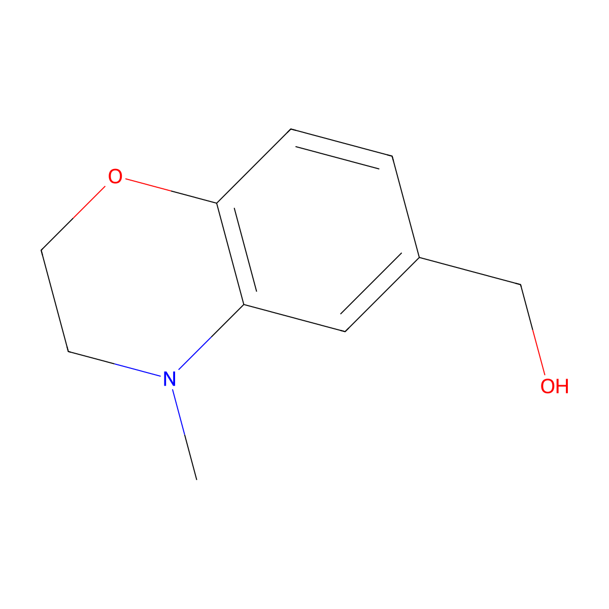 (4-methyl-3,4-dihydro-2H-1,4-benzoxazin-6-yl)methanol molecular structure, CAS 1216059-50-5
