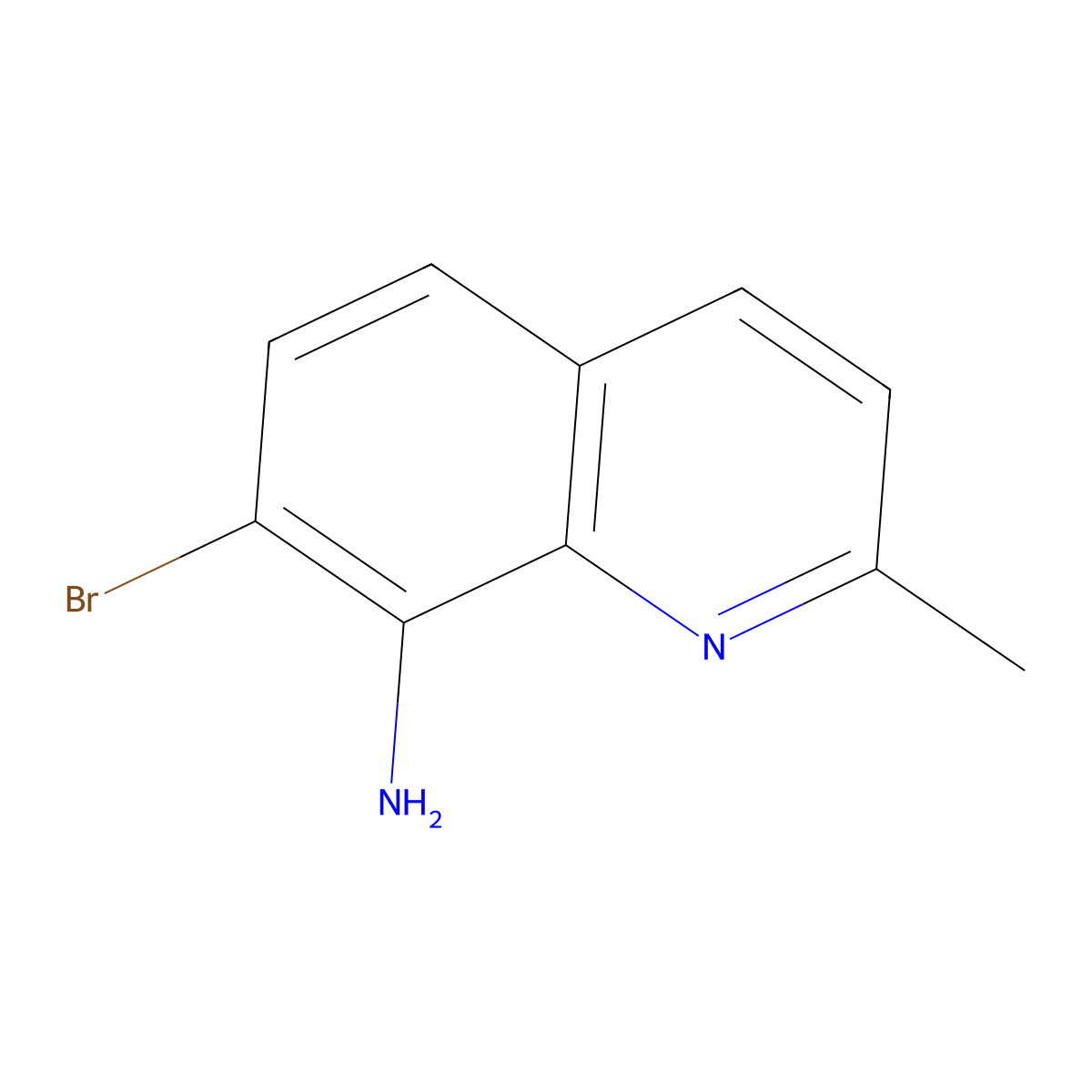 7-Bromo-2-methylquinolin-8-amine molecular structure, CAS 1216061-60-7