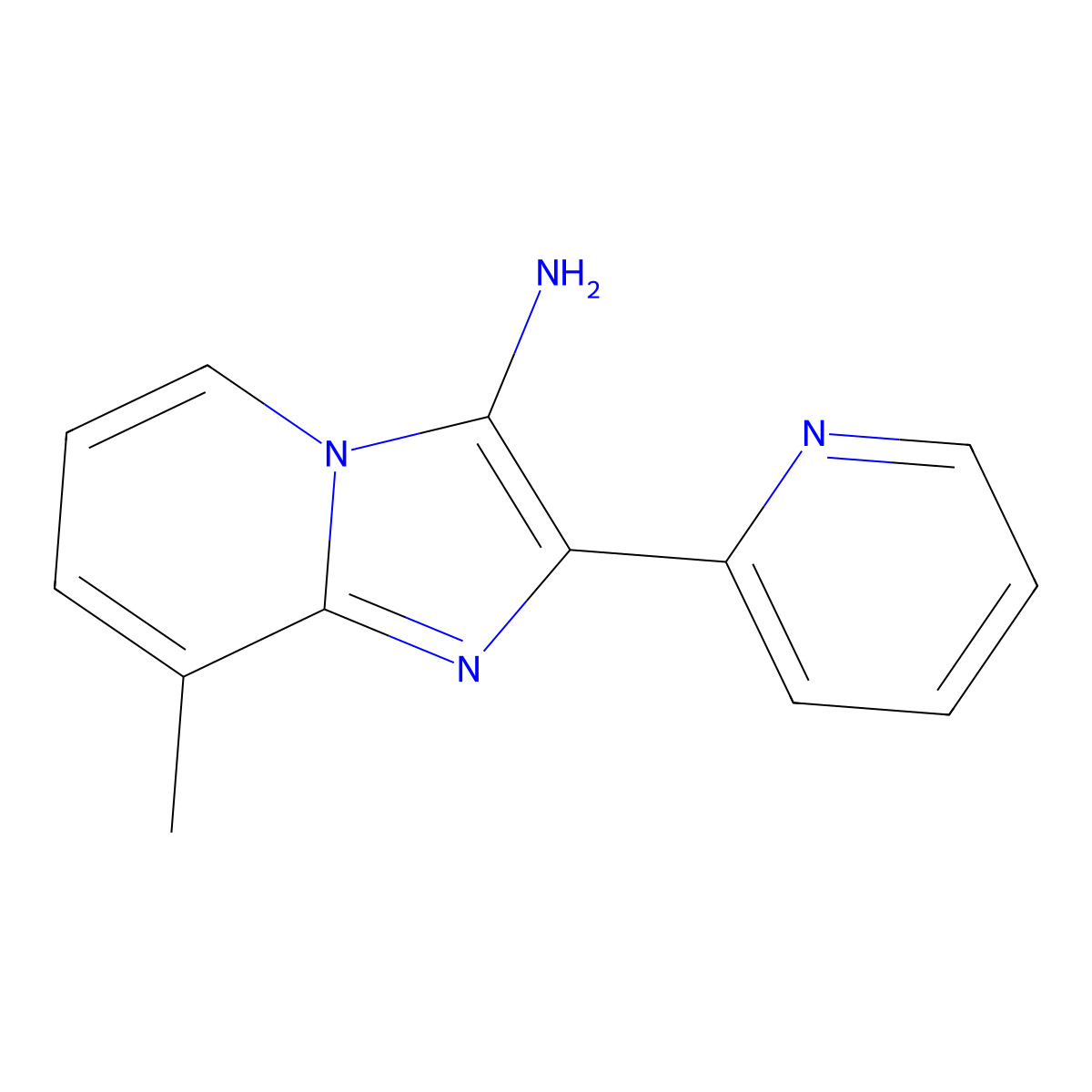 8-Methyl-2-(pyridin-2-yl)imidazo[1,2-a]pyridin-3-amine molecular structure, CAS 1216061-95-8