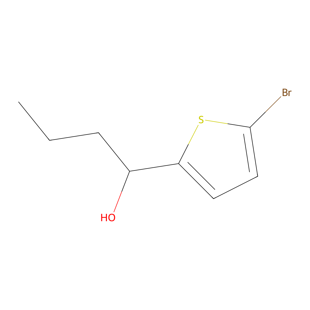 1-(5-Bromothiophen-2-yl)butan-1-ol molecular structure, CAS 1216064-14-0