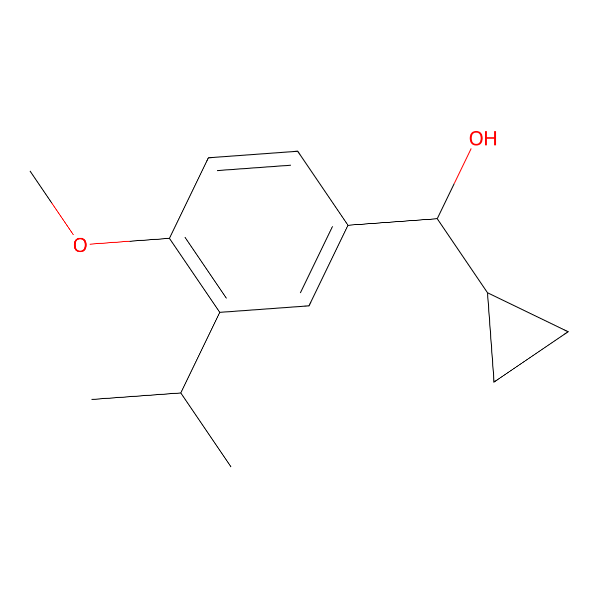 Cyclopropyl(3-isopropyl-4-methoxyphenyl)methanol molecular structure, CAS 1216064-24-2