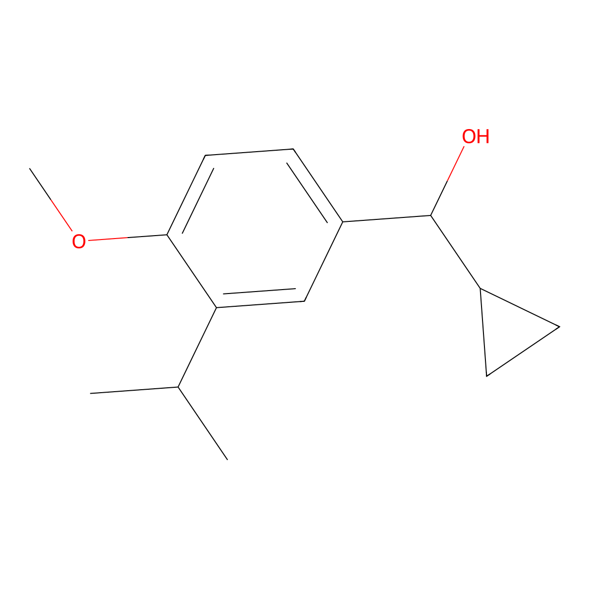 Cyclopropyl(3-isopropyl-4-methoxyphenyl)methanol molecular structure, CAS 1216064-24-2