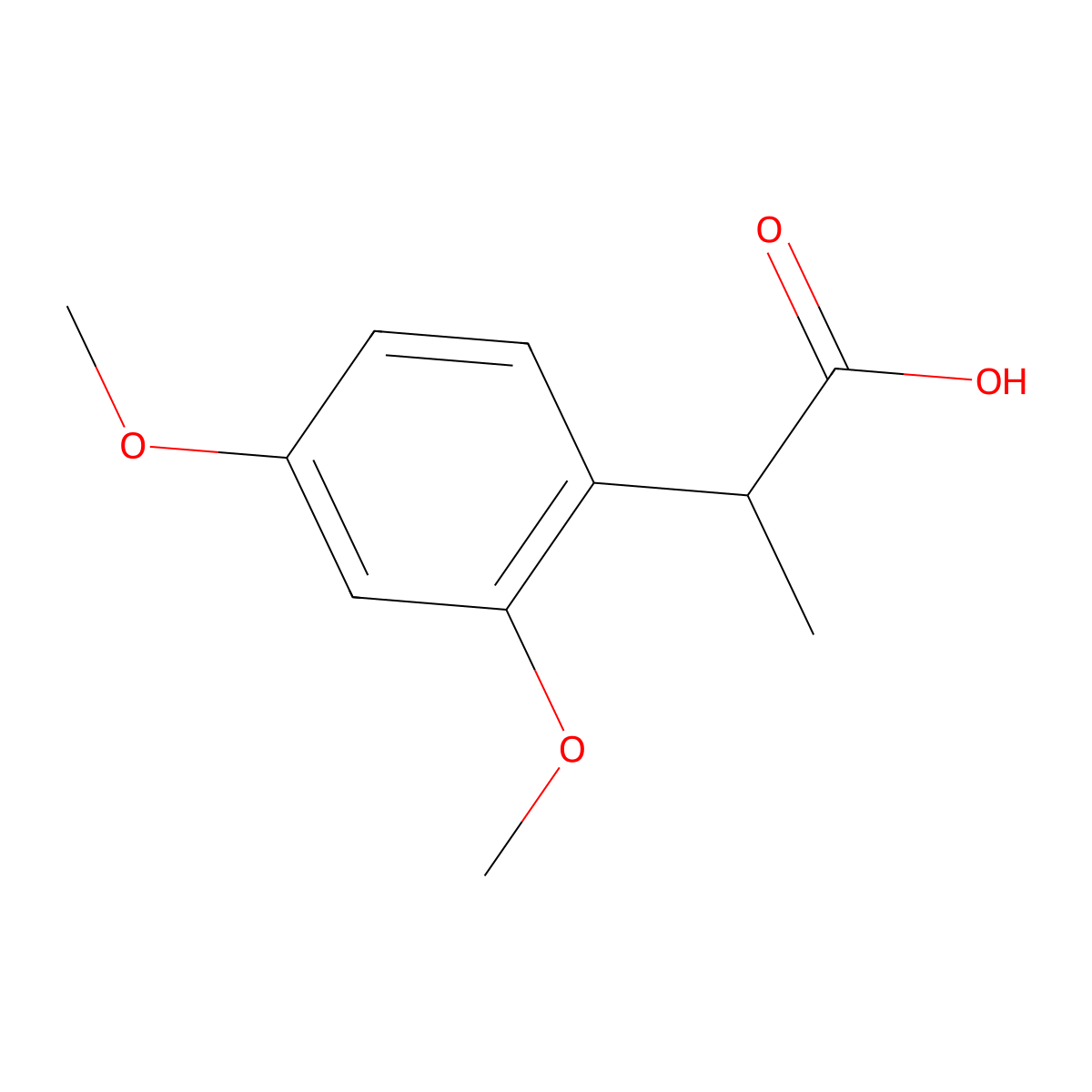 2-(2,4-Dimethoxyphenyl)propanoic acid molecular structure, CAS 1216065-29-0
