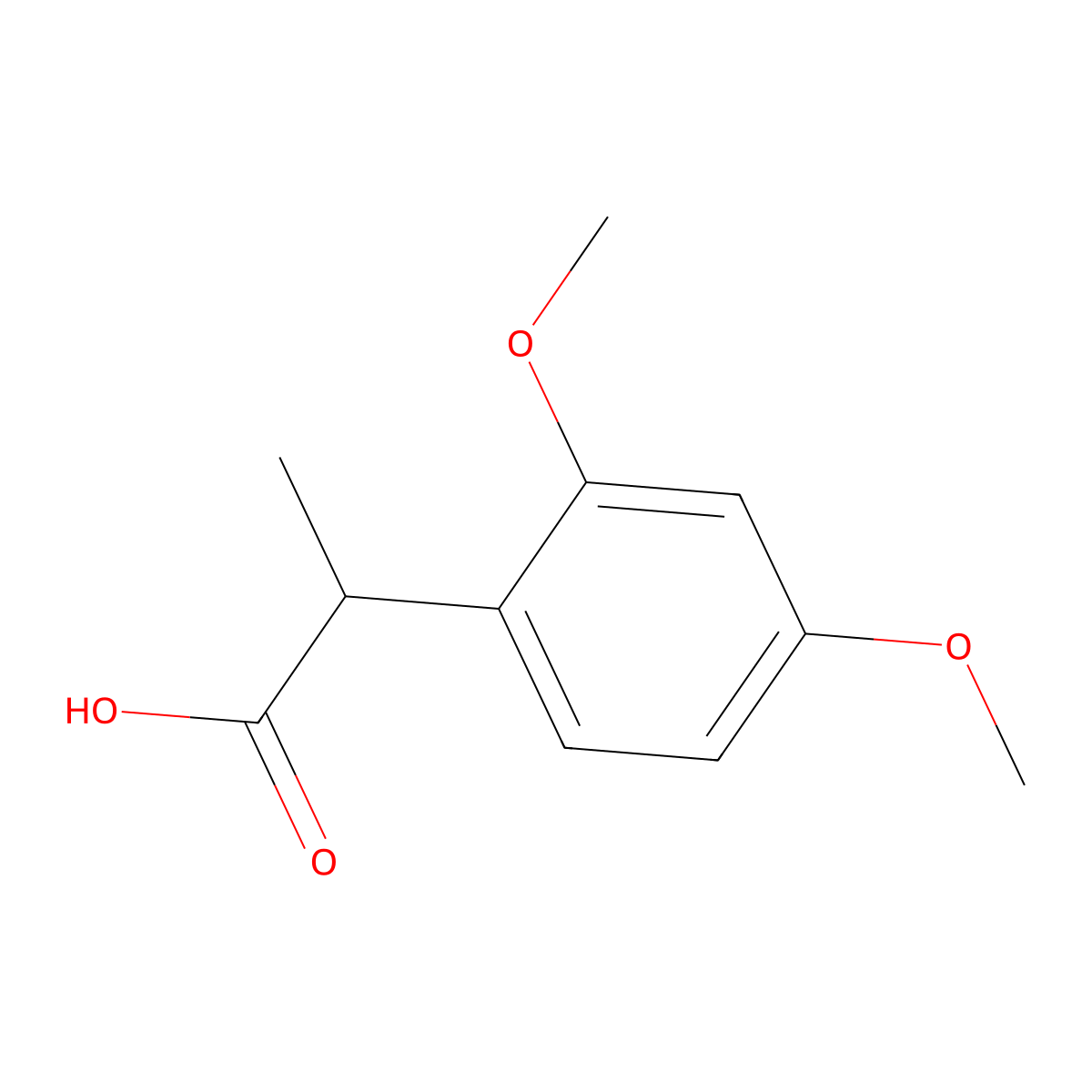 2-(2,4-Dimethoxyphenyl)propanoic acid molecular structure, CAS 1216065-29-0