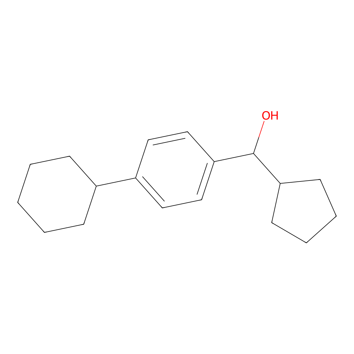 4-Cyclohexyl-alpha-cyclopentylbenzenemethanol molecular structure, CAS 1216067-73-0