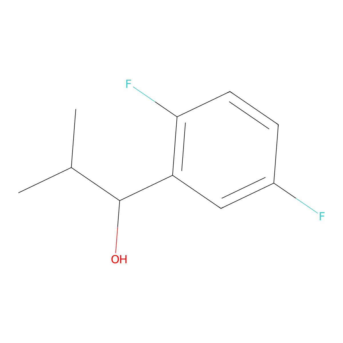 1-(2,5-Difluorophenyl)-2-methylpropan-1-ol molecular structure, CAS 1216069-39-4