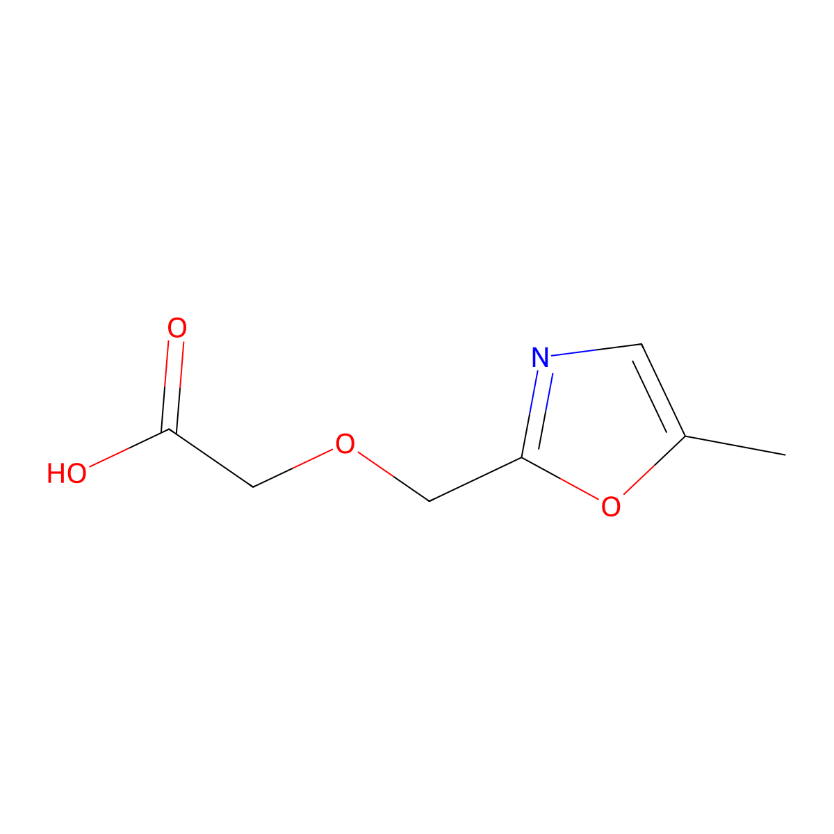 2-((5-Methyl-1,3-oxazol-2-yl)methoxy)acetic acid molecular structure, CAS 1216071-12-3