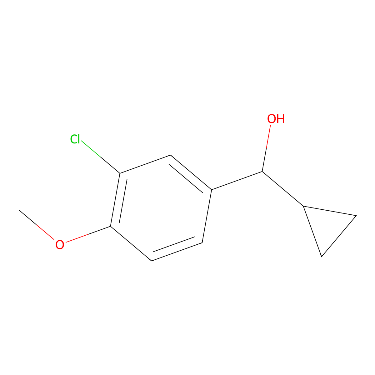 3-Chloro-alpha-cyclopropyl-4-methoxybenZenemethanol molecular structure, CAS 1216073-44-7