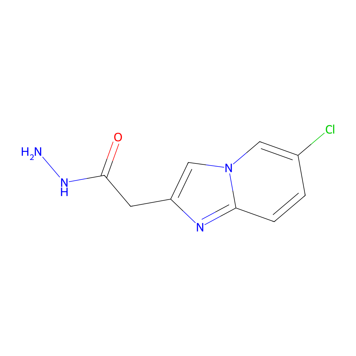 2-(6-Chloroimidazo[1,2-a]pyridin-2-yl)acetohydrazide molecular structure, CAS 1216073-46-9
