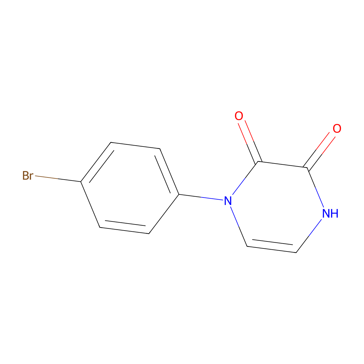 1-(4-Bromophenyl)-1,4-dihydropyrazine-2,3-dione molecular structure, CAS 1216075-41-0