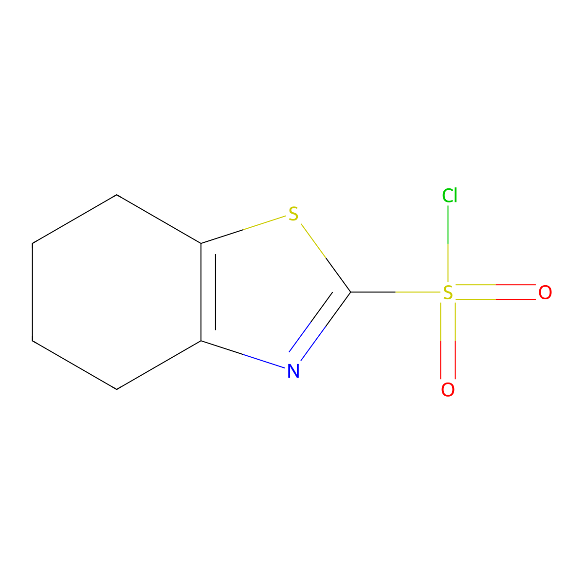 4,5,6,7-Tetrahydro-1,3-benzothiazole-2-sulfonyl chloride molecular structure, CAS 1216076-56-0