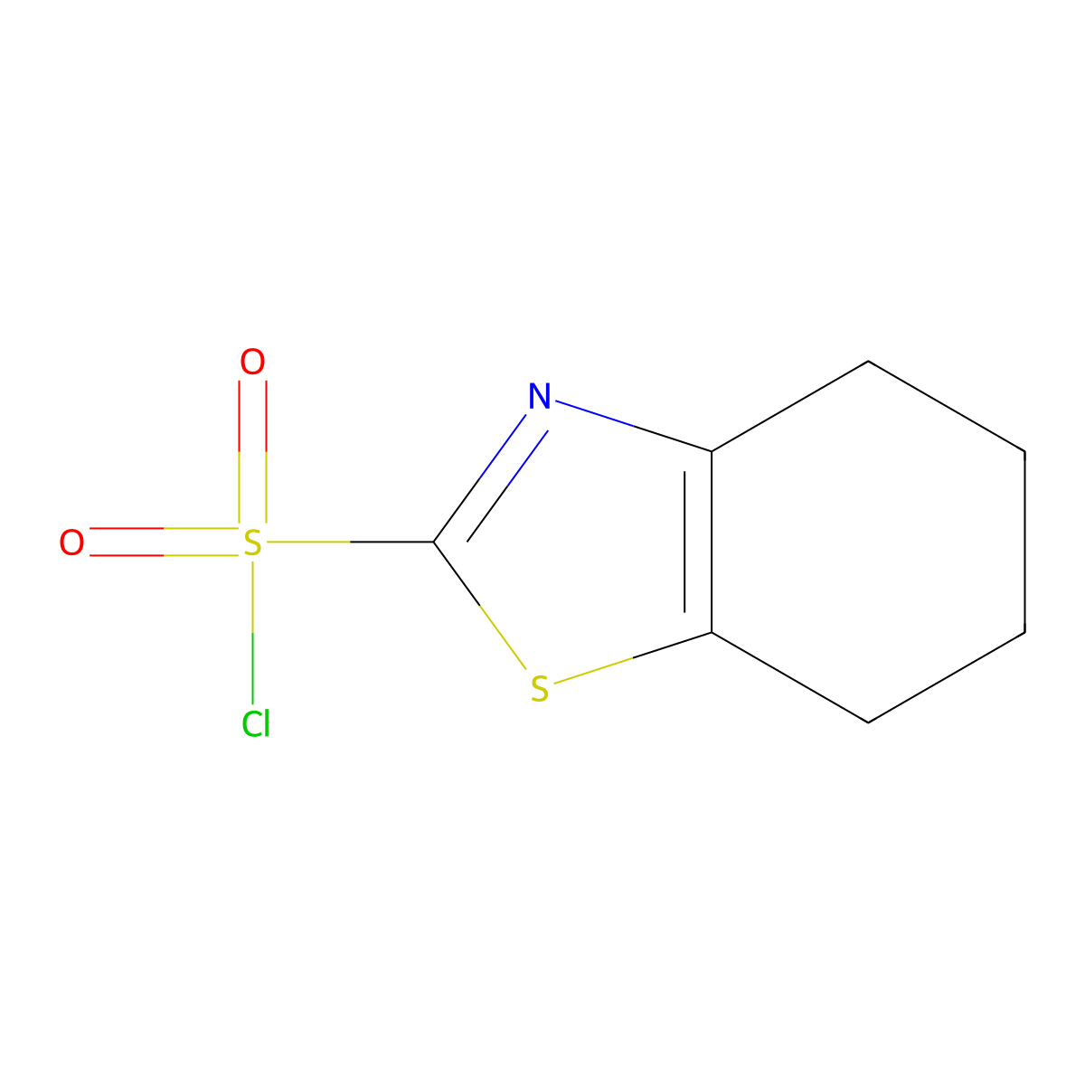 4,5,6,7-Tetrahydro-1,3-benzothiazole-2-sulfonyl chloride molecular structure, CAS 1216076-56-0