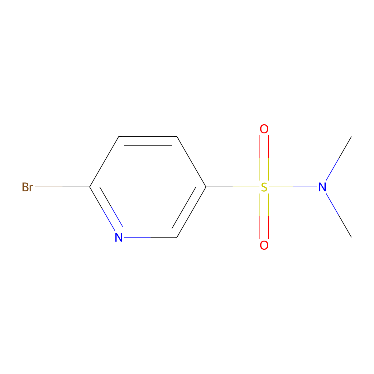 6-bromo-N,N-dimethylpyridine-3-sulfonamide molecular structure, CAS 1216077-29-0