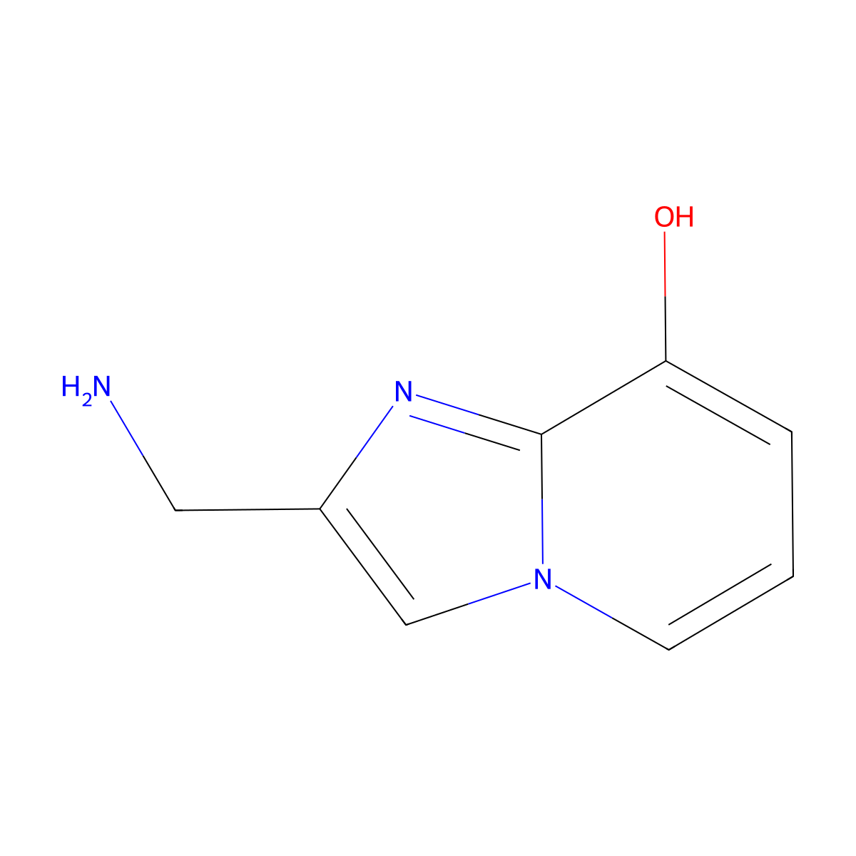2-(Aminomethyl)imidazo[1,2-a]pyridin-8-ol molecular structure, CAS 1216077-58-5