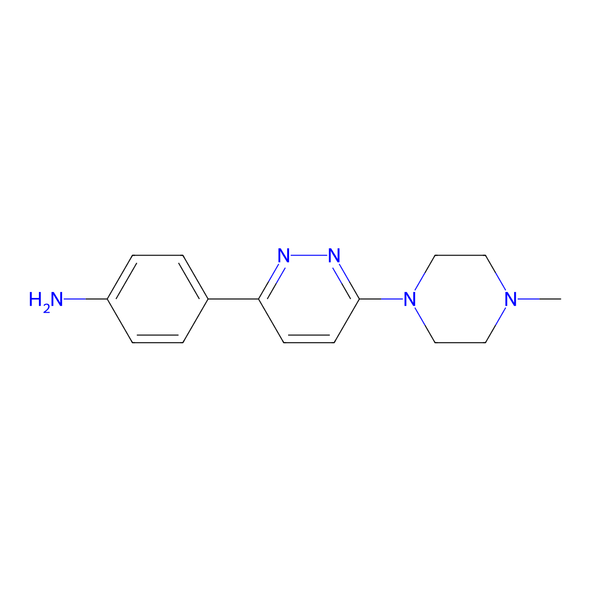 4-[6-(4-Methylpiperazin-1-yl)pyridazin-3-yl]aniline molecular structure, CAS 1216077-92-7