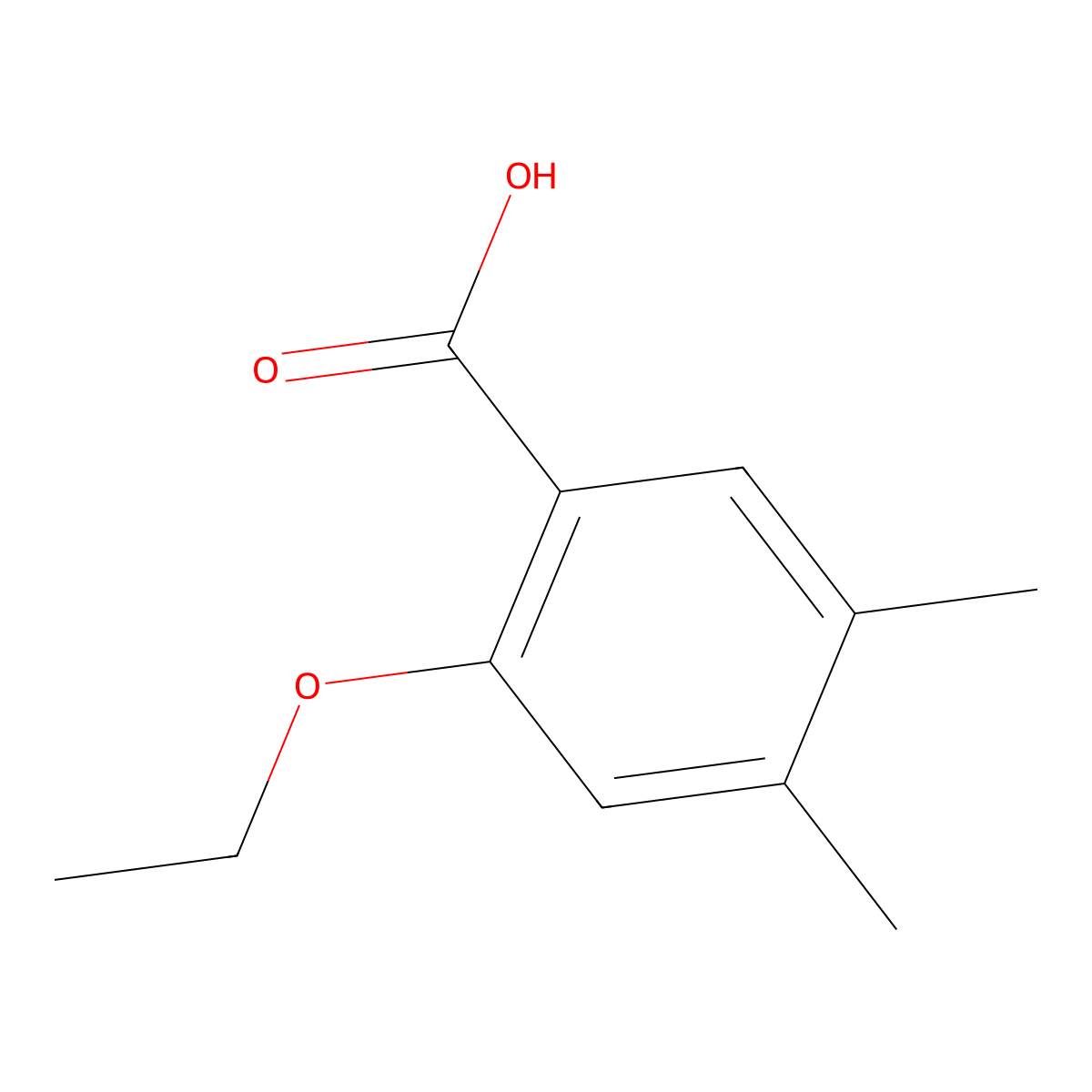 2-Ethoxy-4,5-dimethylbenzoic acid molecular structure, CAS 1216078-34-0