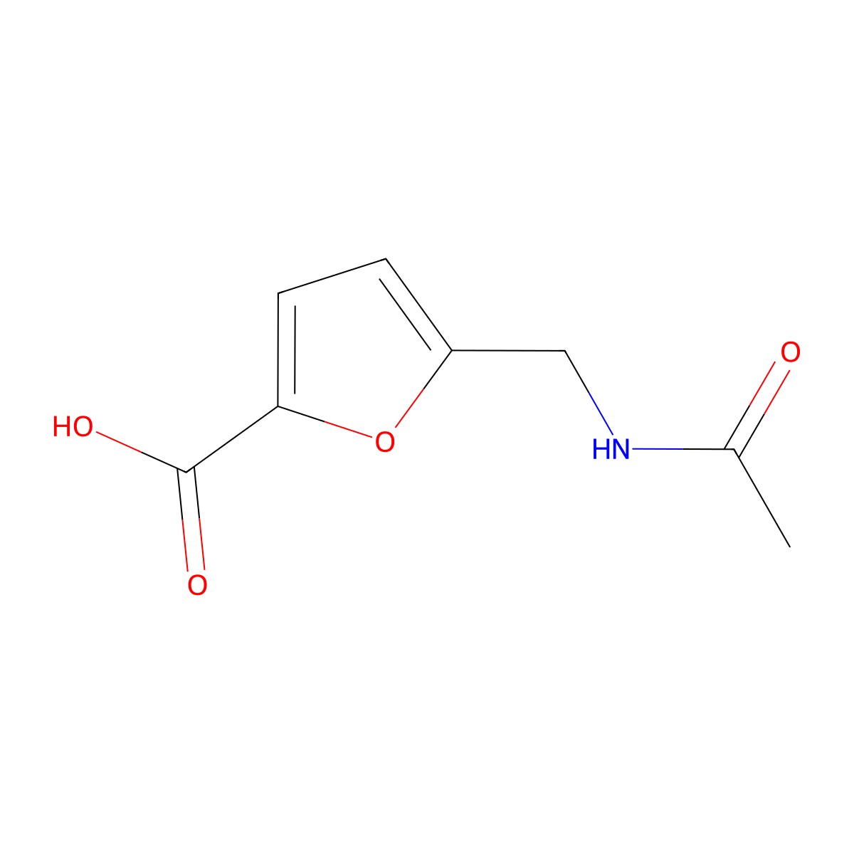 5-(Acetamidomethyl)furan-2-carboxylic acid molecular structure, CAS 1216078-86-2