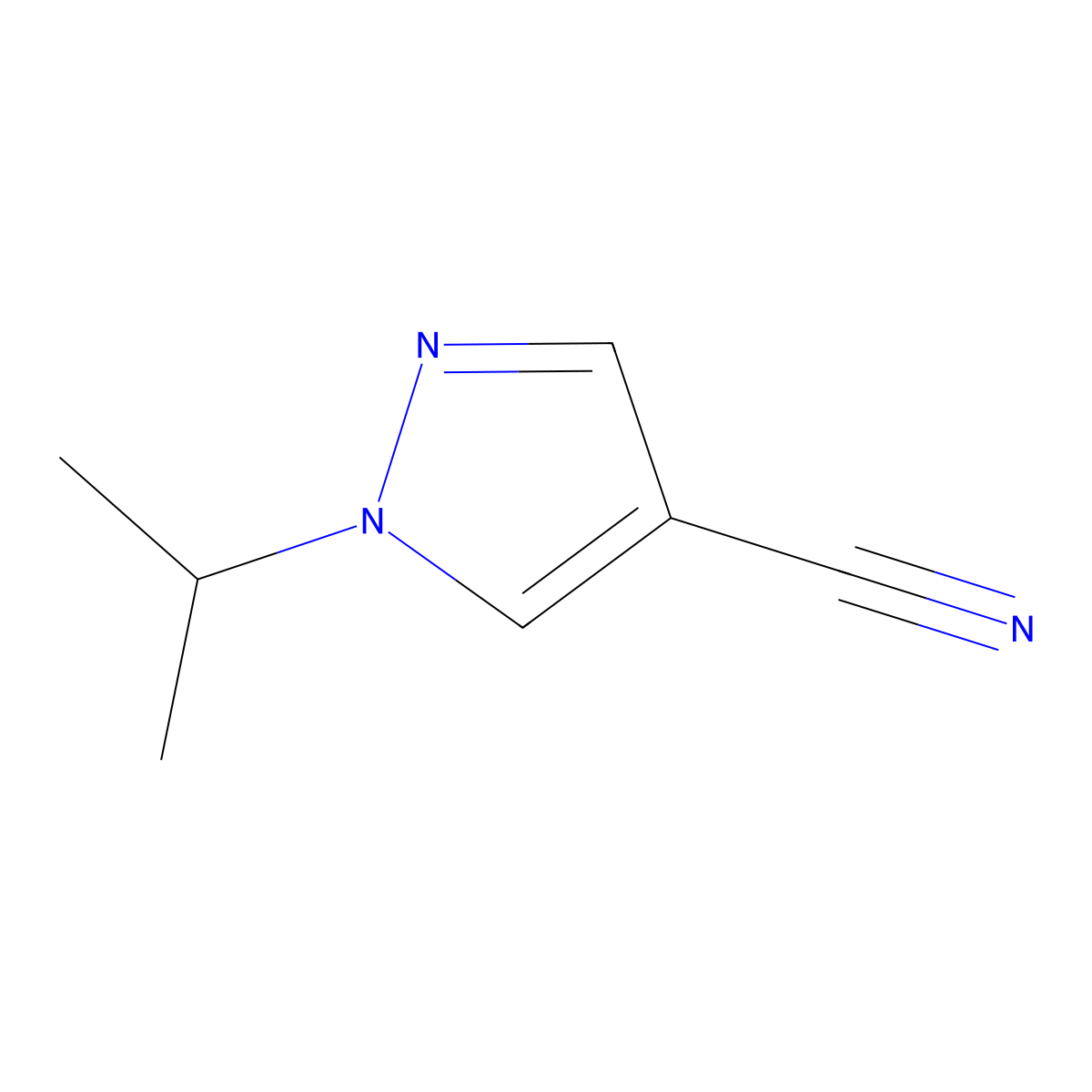 1-Isopropyl-1H-pyrazole-4-carbonitrile molecular structure, CAS 1216080-22-6