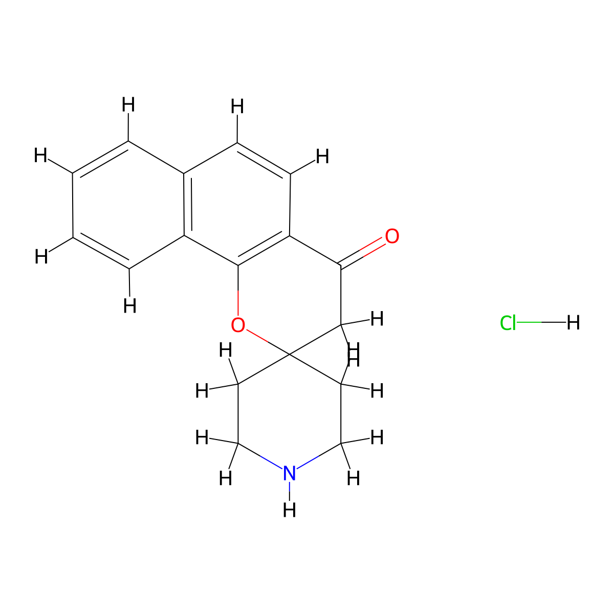 Spiro[2h-naphtho[1,2-b]pyran-2,4'-piperidin]-4(3h)-one hydrochloride molecular structure, CAS 1216082-53-9