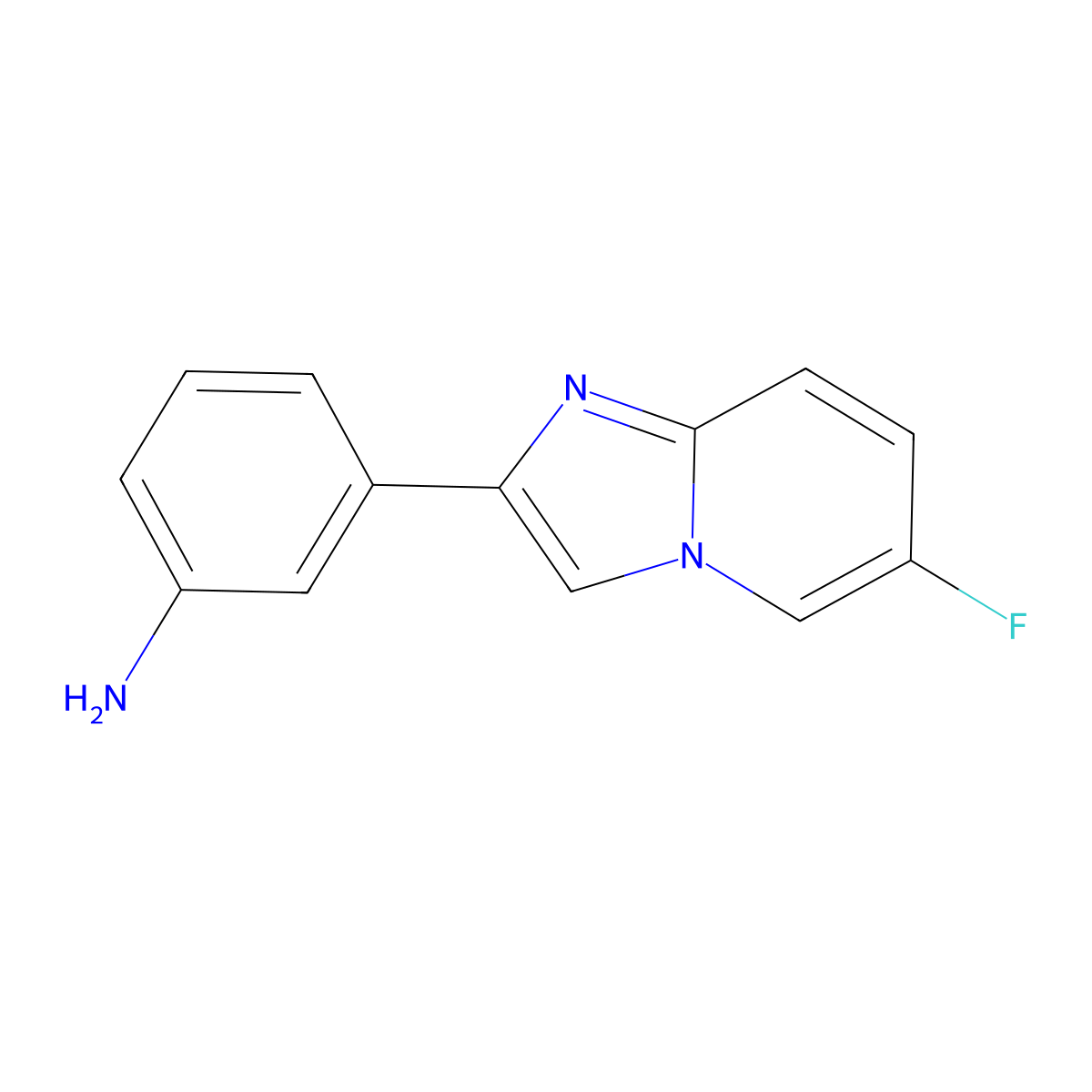 3-(6-Fluoroimidazo[1,2-a]pyridin-2-yl)aniline molecular structure, CAS 1216089-53-0