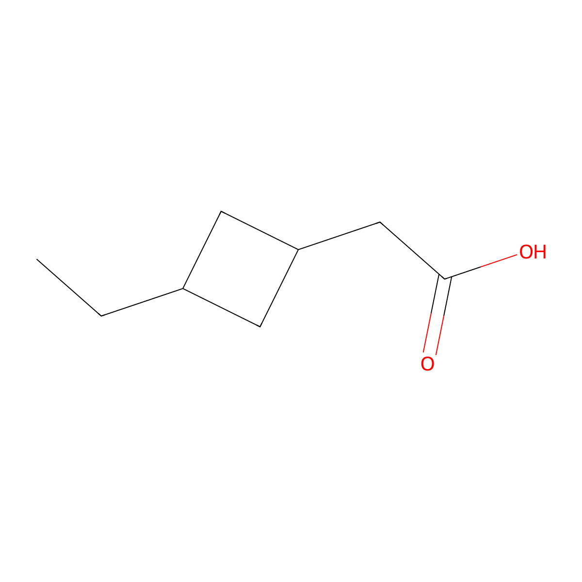 3-Ethylcyclobutaneacetic acid molecular structure, CAS 121609-45-8