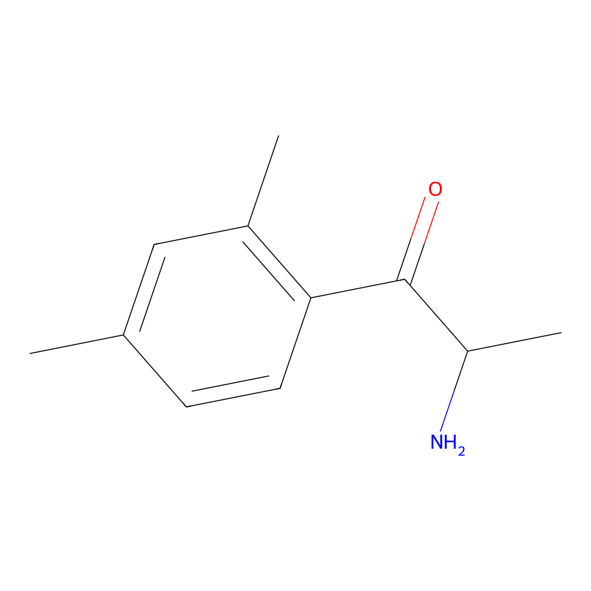 2-Amino-1-(2,4-dimethylphenyl)propan-1-one molecular structure, CAS 1216091-13-2