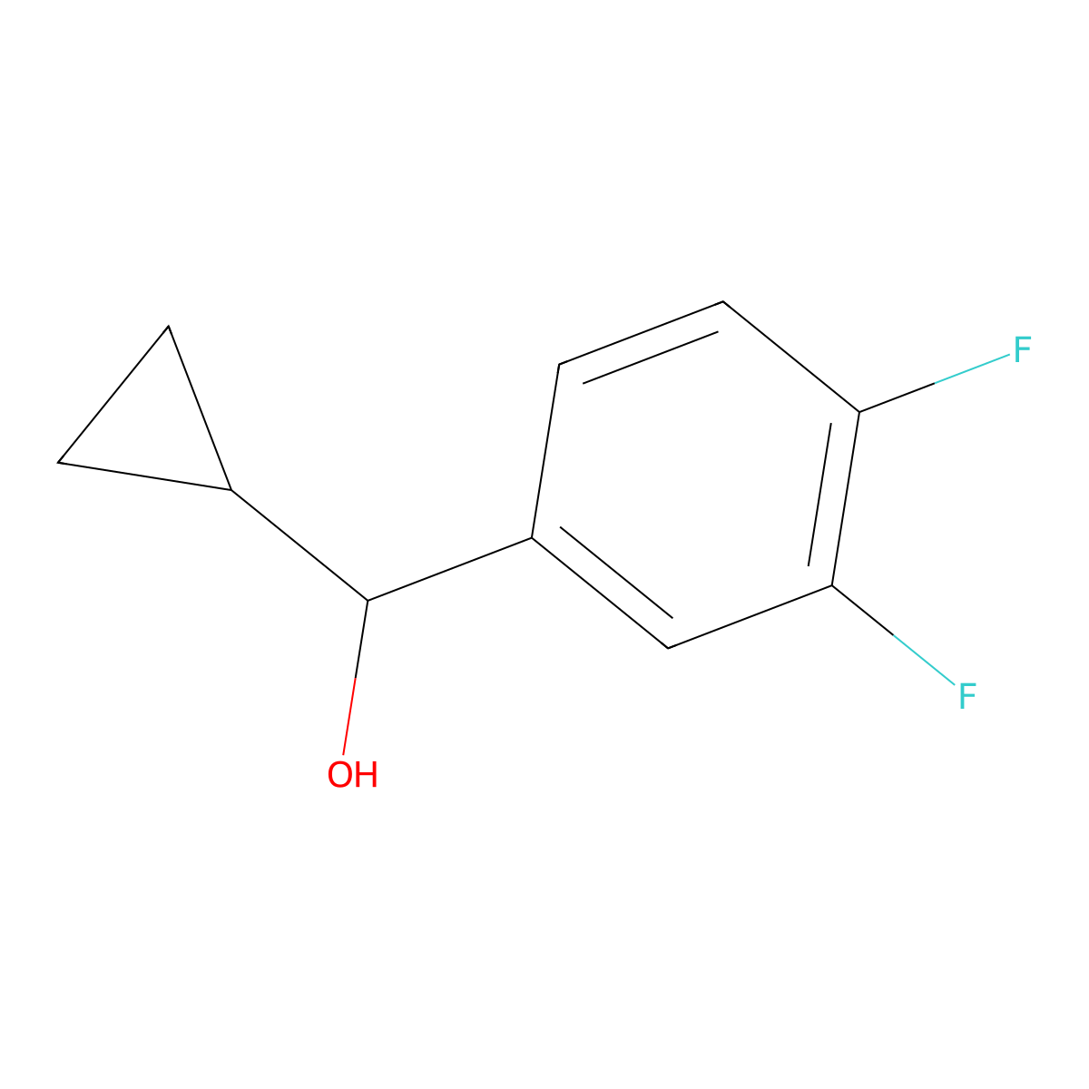 alpha-Cyclopropyl-3,4-difluorobenZenemethanol molecular structure, CAS 1216095-82-7
