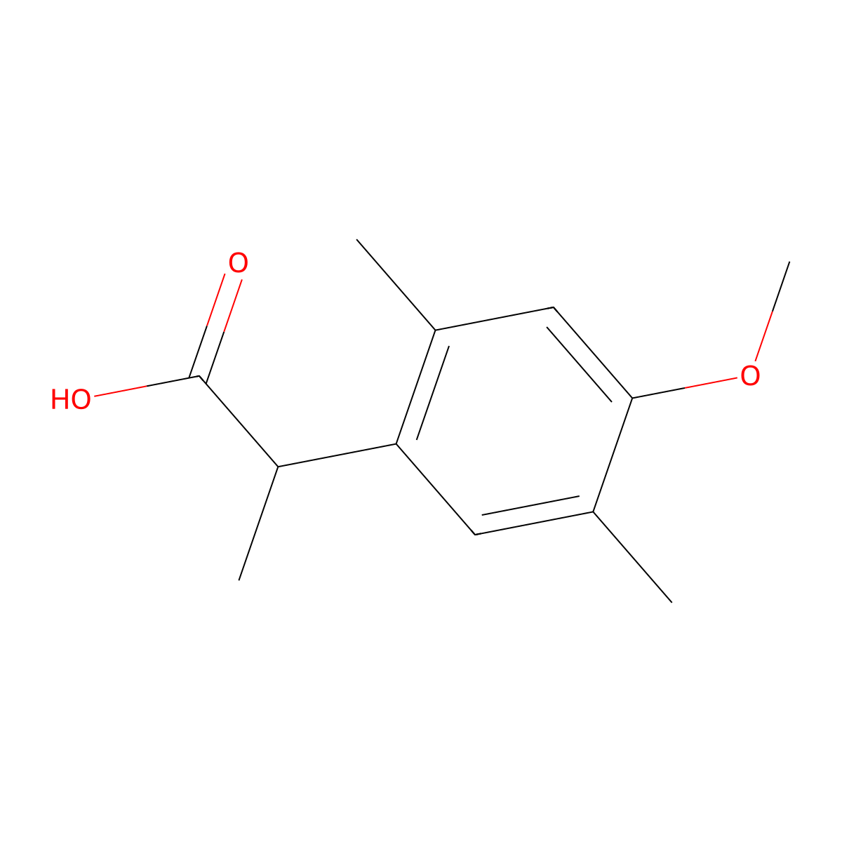 2-(4-Methoxy-2,5-dimethylphenyl)propanoic acid molecular structure, CAS 1216096-05-7