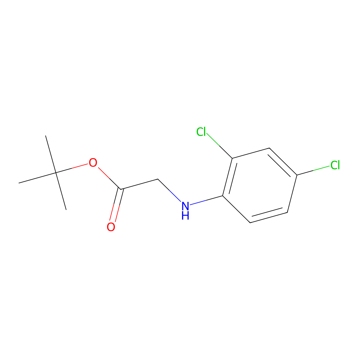 Tert-butyl 2-[(2,4-dichlorophenyl)amino]acetate molecular structure, CAS 1216098-08-6