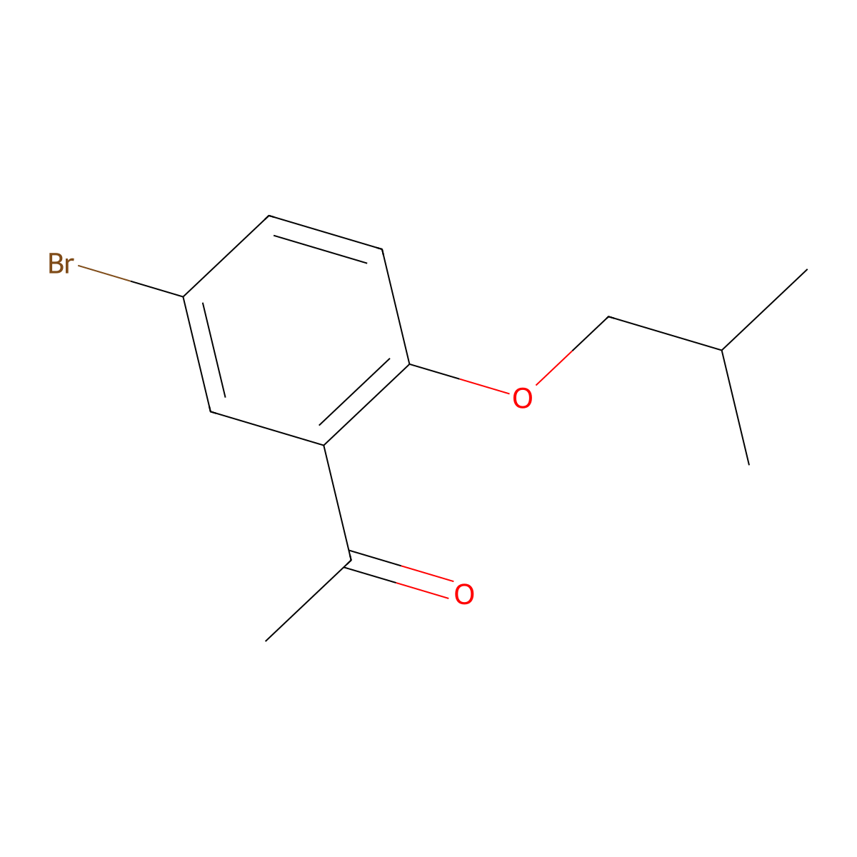 1-(5-Bromo-2-isobutoxyphenyl)ethanone molecular structure, CAS 1216099-07-8