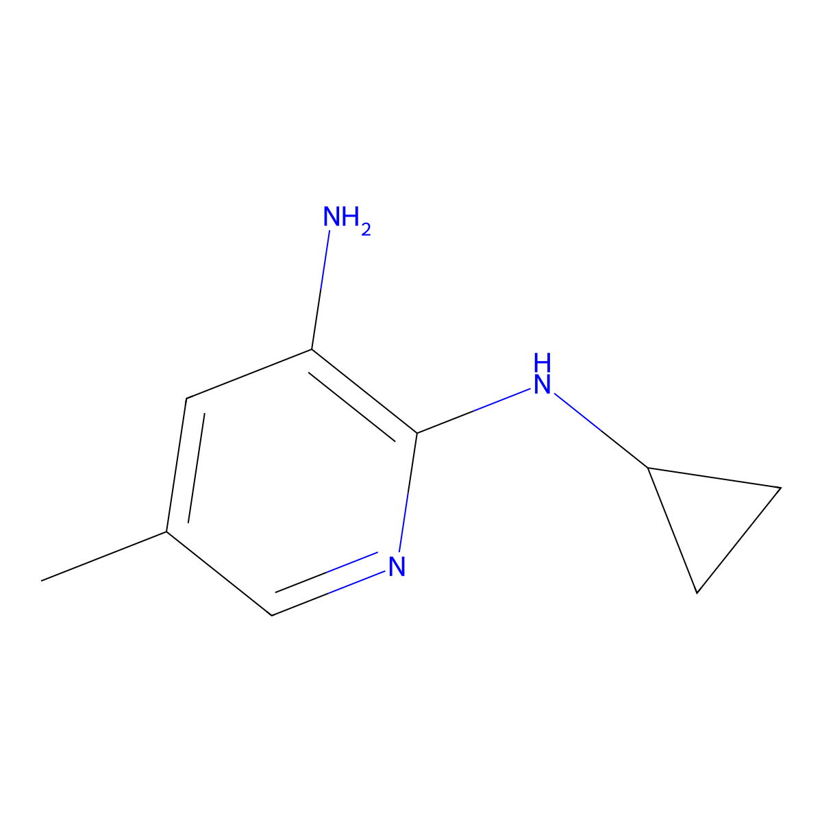 2-N-cyclopropyl-5-methylpyridine-2,3-diamine molecular structure, CAS 1216103-43-3