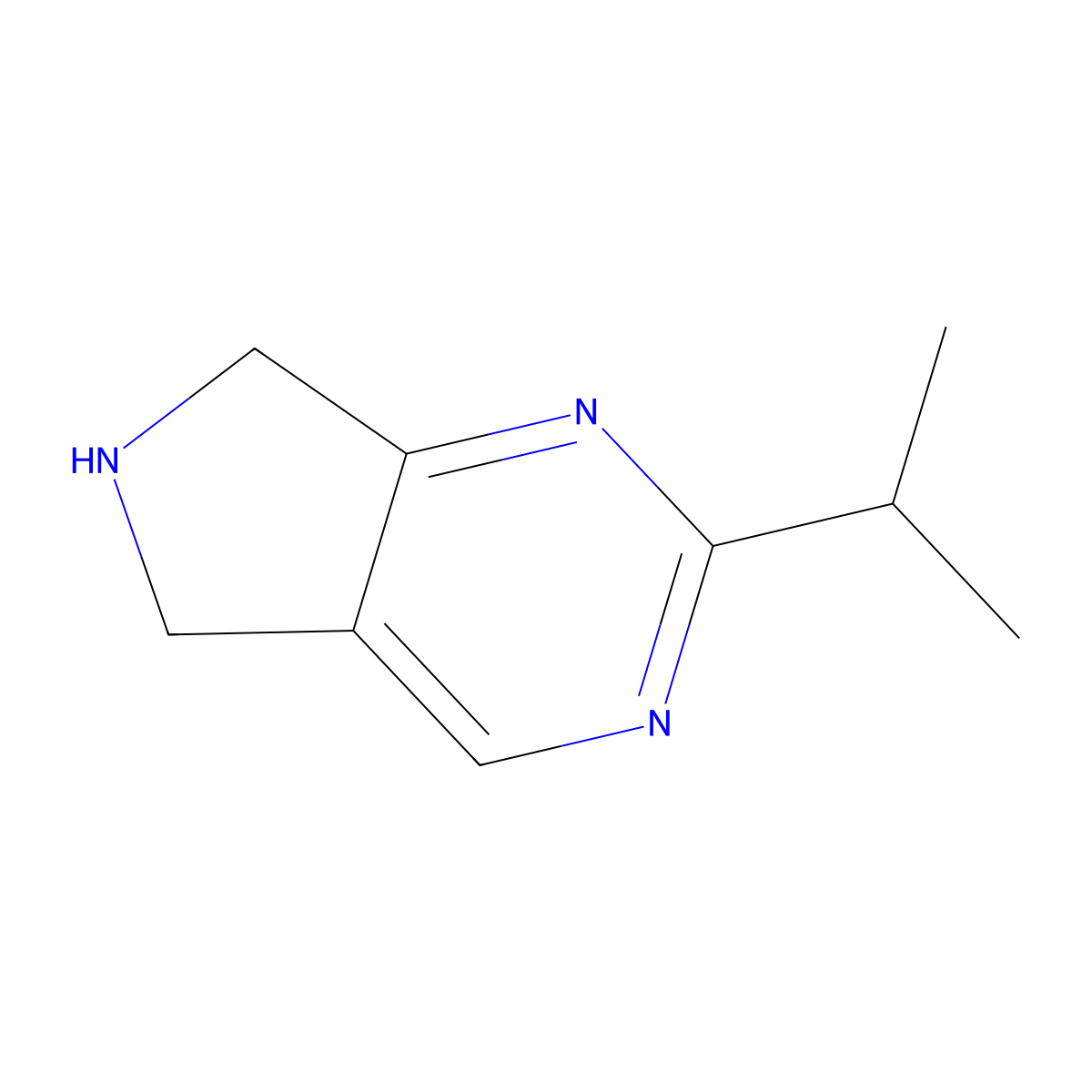 2-(propan-2-yl)-5H,6H,7H-pyrrolo[3,4-d]pyrimidine molecular structure, CAS 1216110-73-4