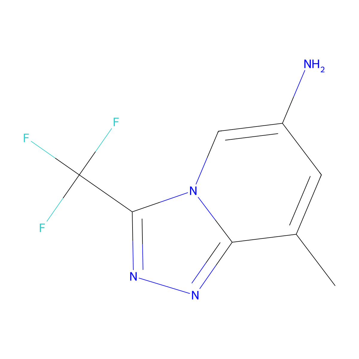 8-Methyl-3-(trifluoromethyl)-[1,2,4]triazolo[4,3-a]pyridin-6-amine molecular structure, CAS 1216113-77-7