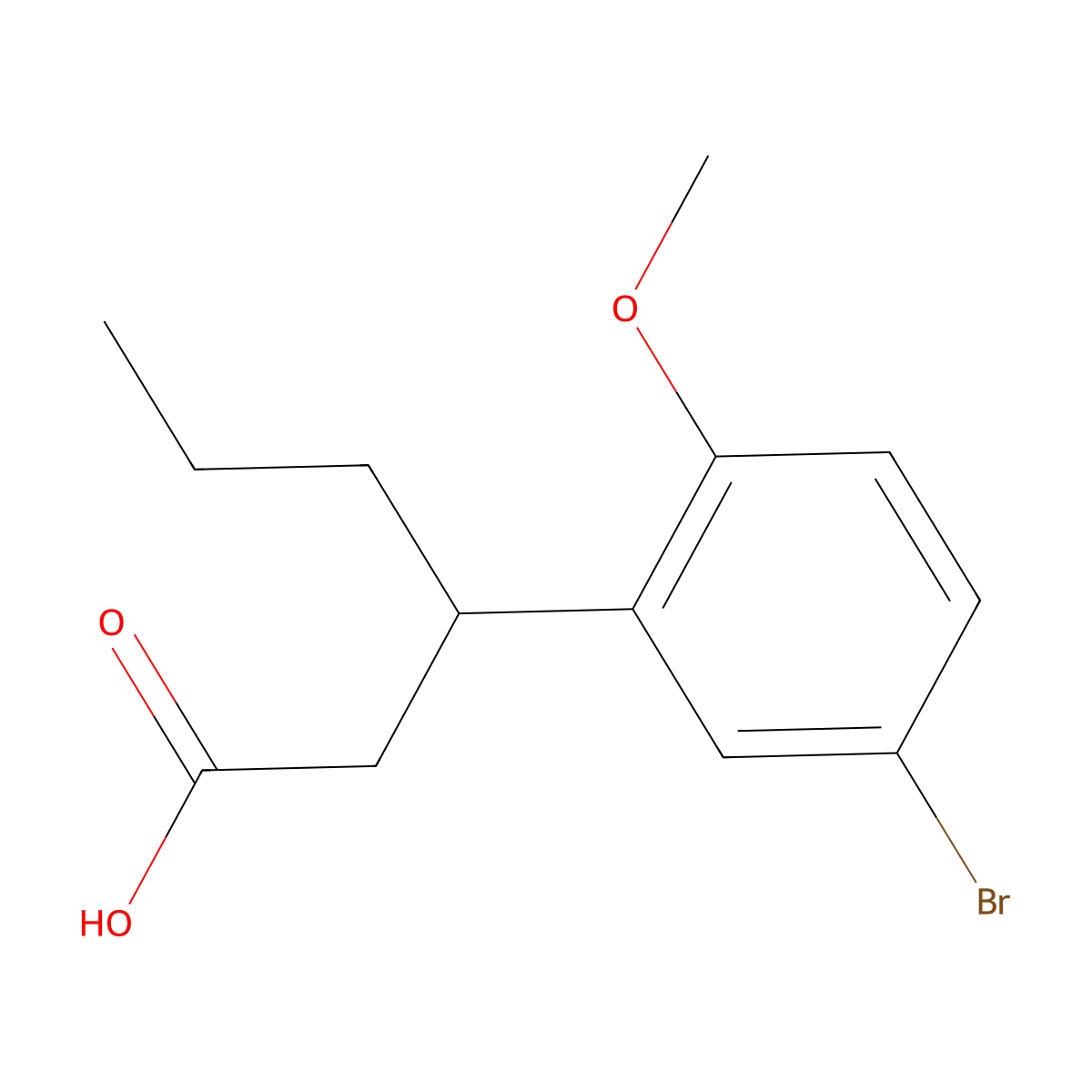 3-(5-Bromo-2-methoxyphenyl)hexanoic acid molecular structure, CAS 1216113-87-9