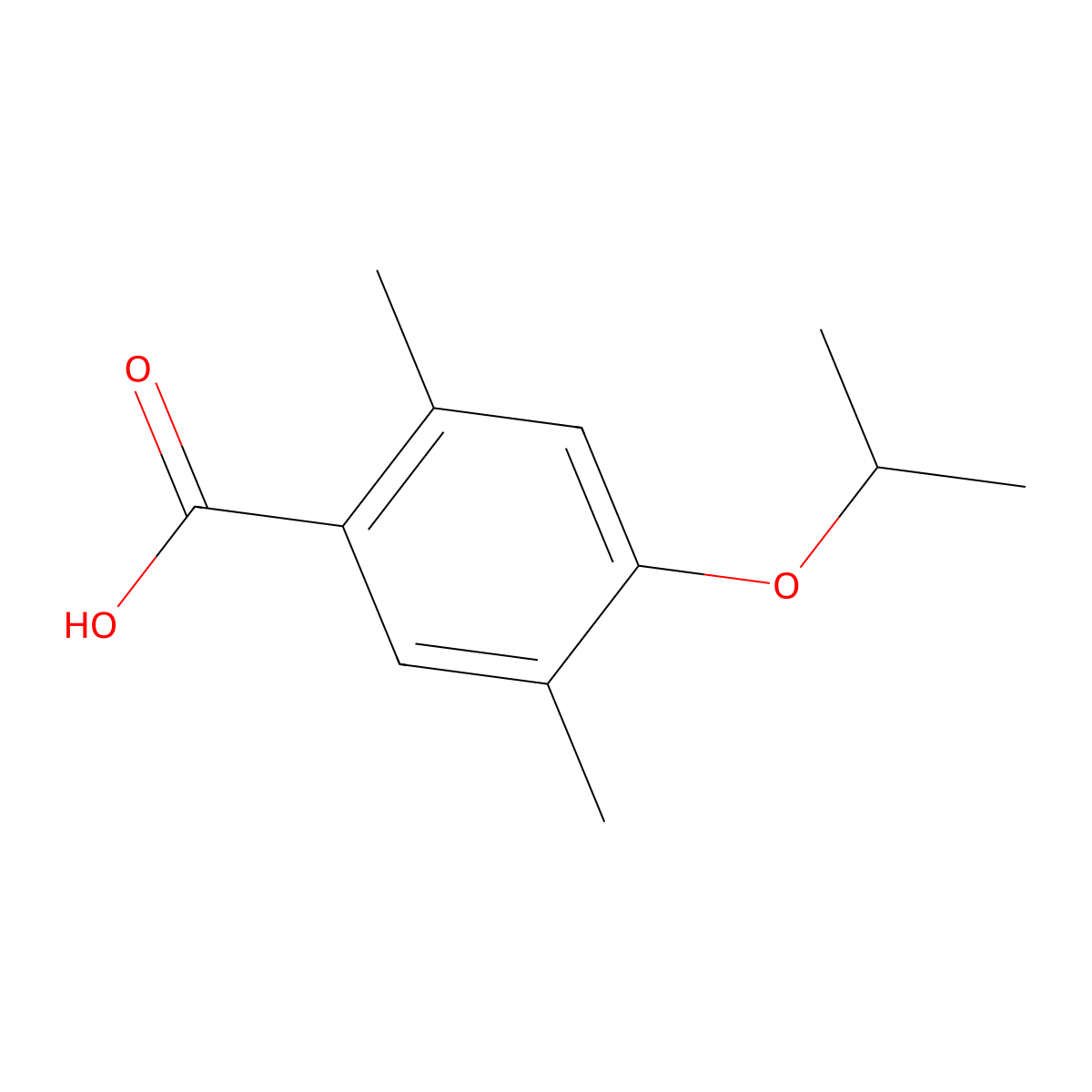 4-Isopropoxy-2,5-dimethylbenzoic acid molecular structure, CAS 1216114-70-3