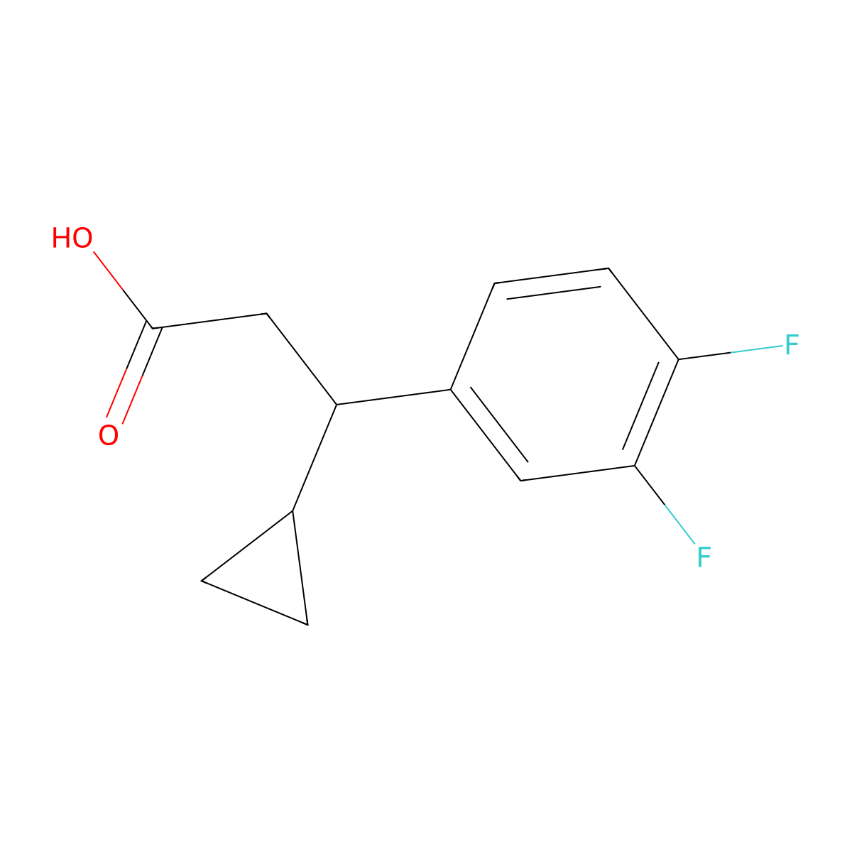 3-Cyclopropyl-3-(3,4-difluorophenyl)propanoic acid molecular structure, CAS 1216117-17-7