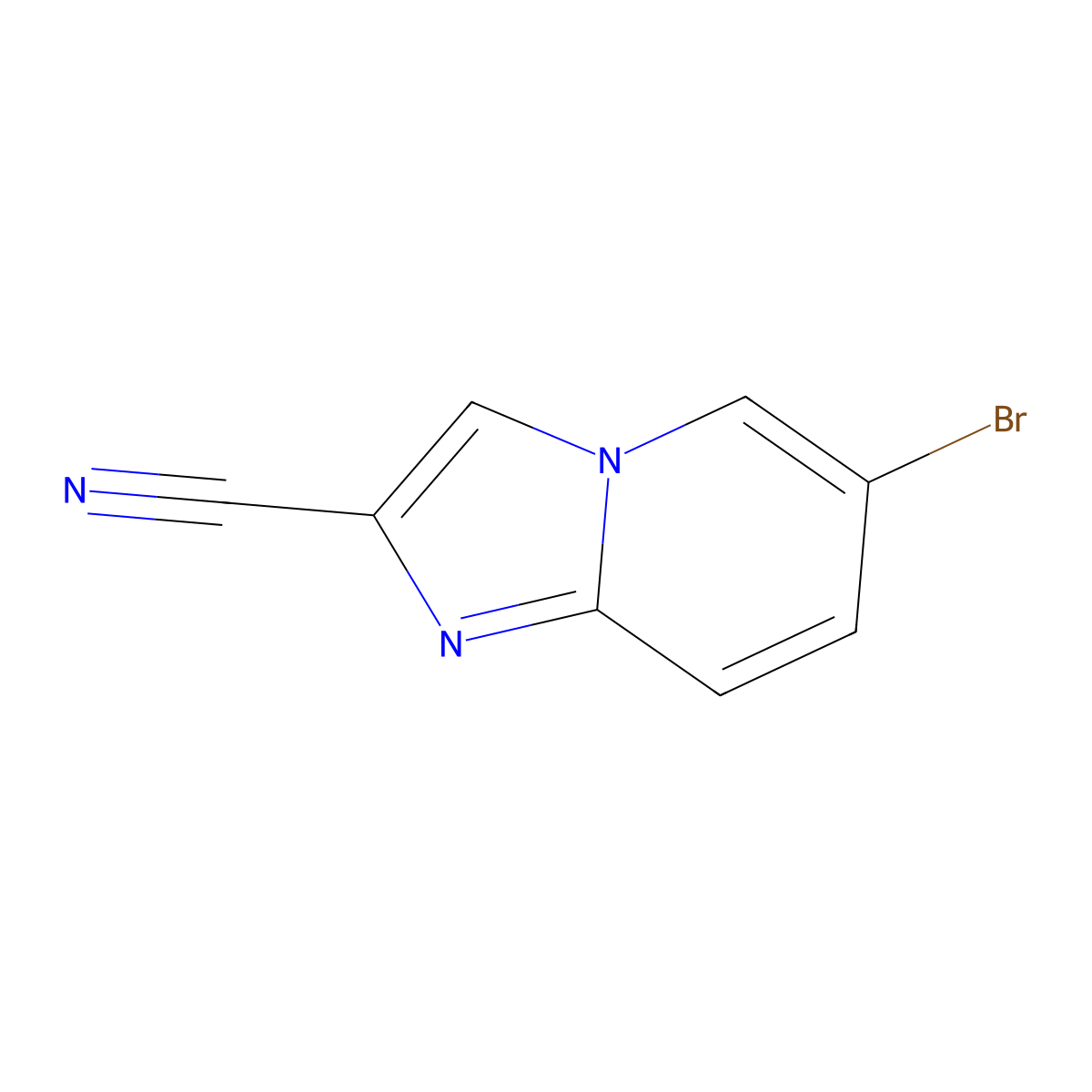 6-Bromoimidazo[1,2-a]pyridine-2-carbonitrile molecular structure, CAS 1216121-34-4