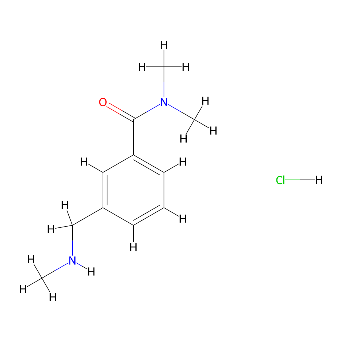 N,N-Dimethyl-3-[(methylamino)methyl]benzamide HCl molecular structure, CAS 1216127-06-8