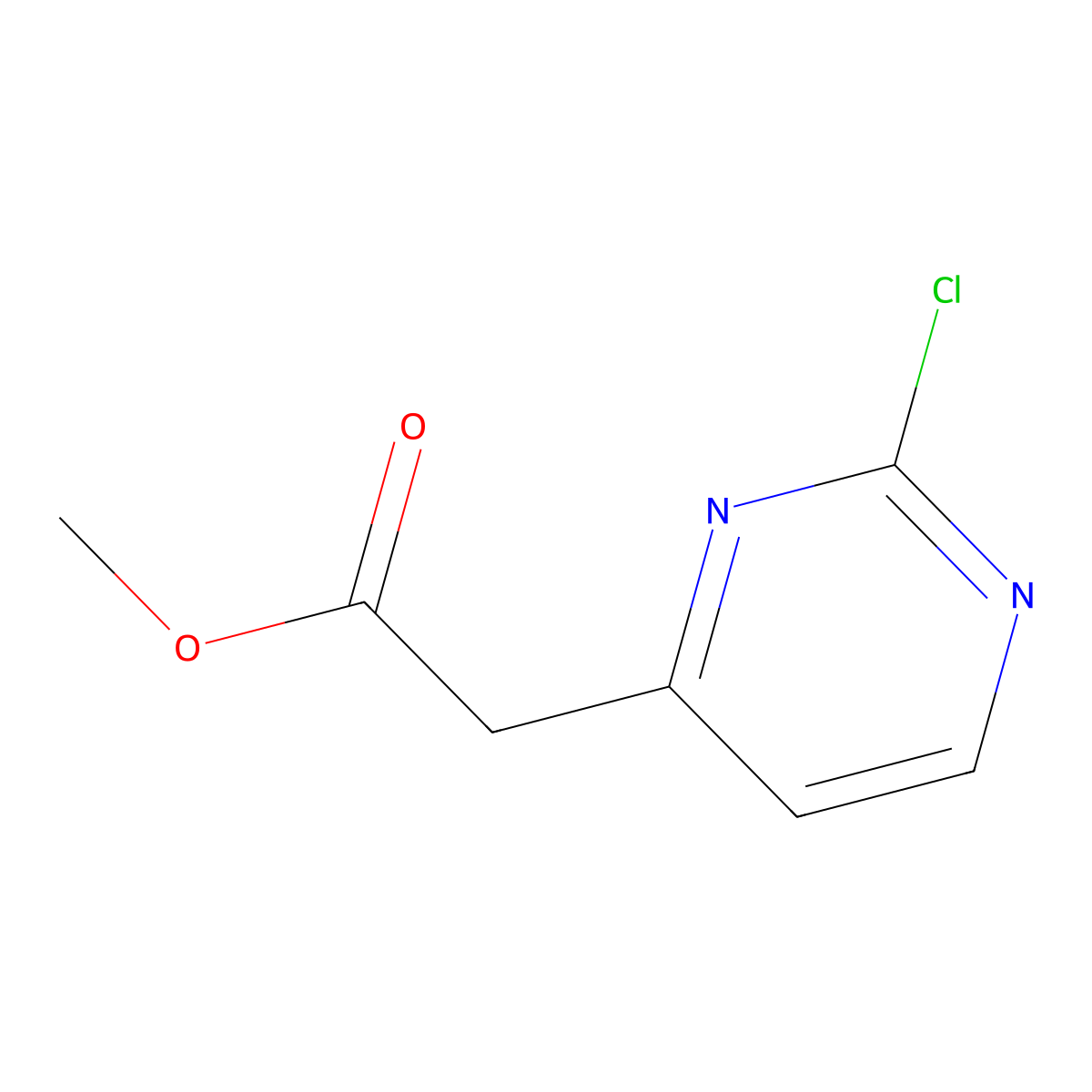 Methyl 2-(2-chloropyrimidin-4-yl)acetate molecular structure, CAS 1216129-71-3