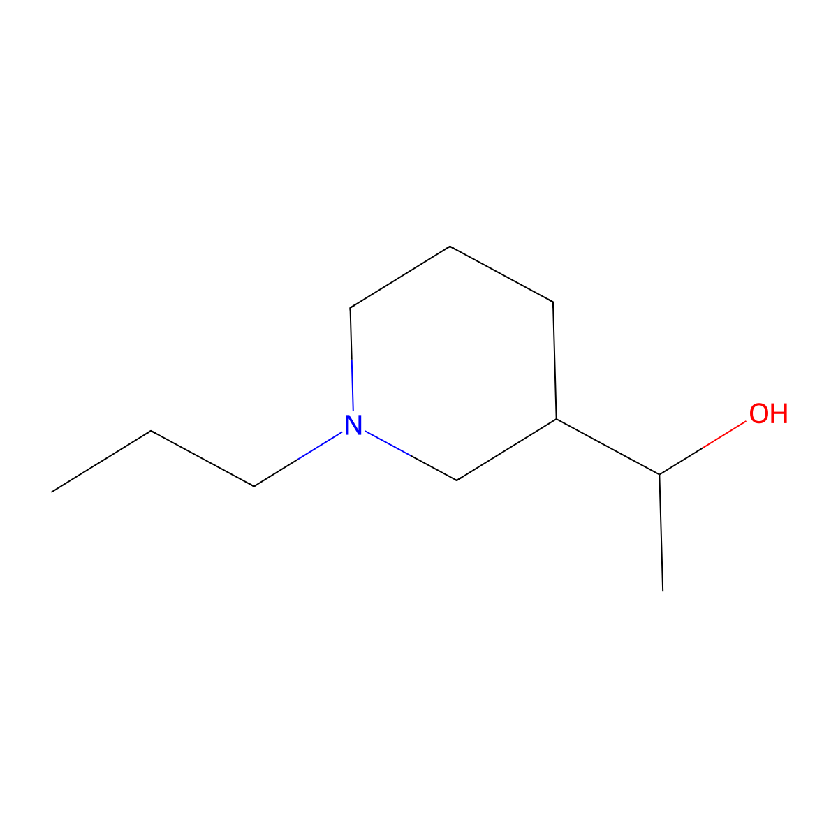 1-(1-Propylpiperidin-3-yl)ethan-1-ol molecular structure, CAS 1216130-24-3