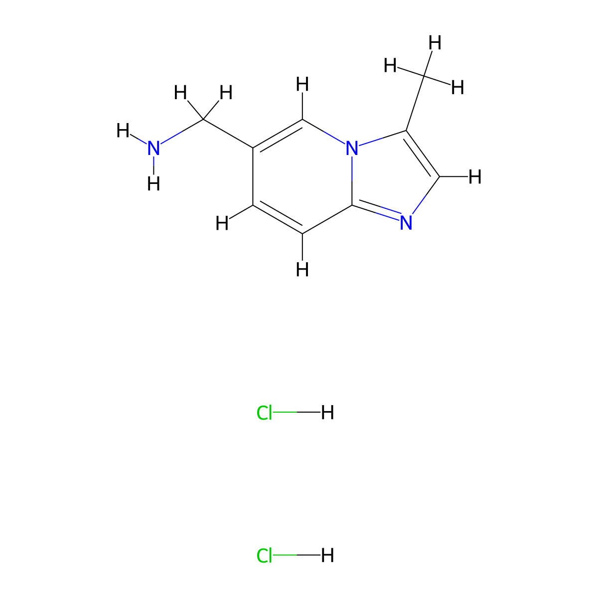 (3-Methylimidazo[1,2-a]pyridin-6-yl)methanamine dihydrochloride molecular structure, CAS 1216132-36-3