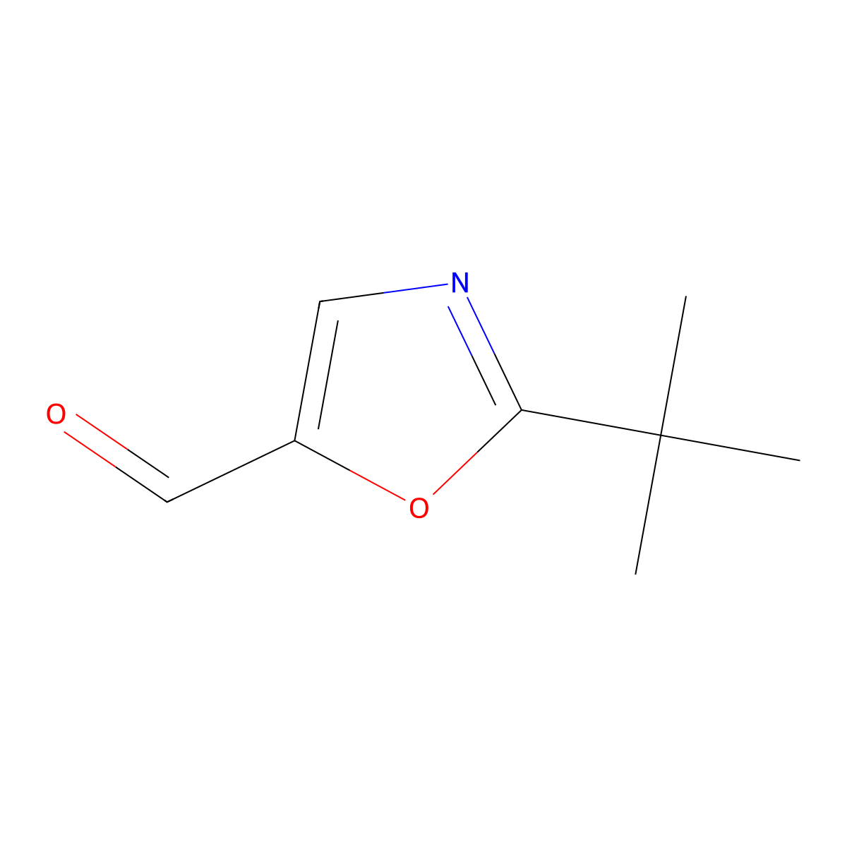 2-Tert-butyl-1,3-oxazole-5-carbaldehyde molecular structure, CAS 1216135-67-9