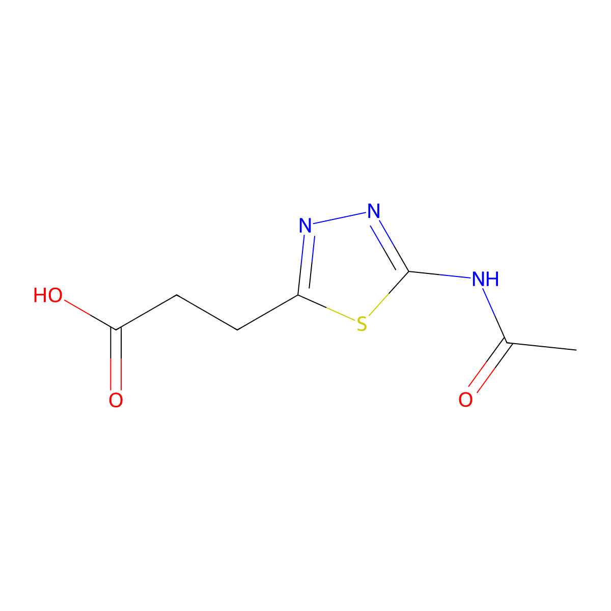 3-(5-Acetamido-1,3,4-thiadiazol-2-yl)propanoic acid molecular structure, CAS 1216137-12-0